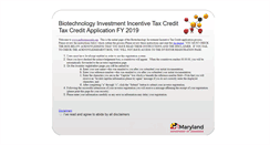 Desktop Screenshot of mdbiotaxcredit.org